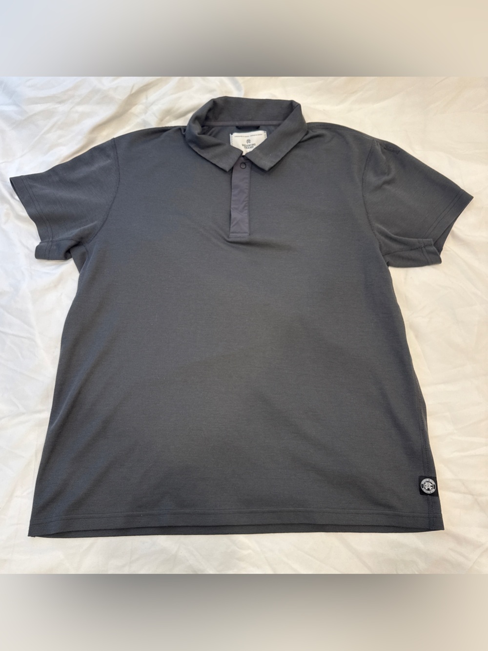Reigning Champ Gray Performance Polo Shirt L Minimalist Golf Quiet Luxury Canada